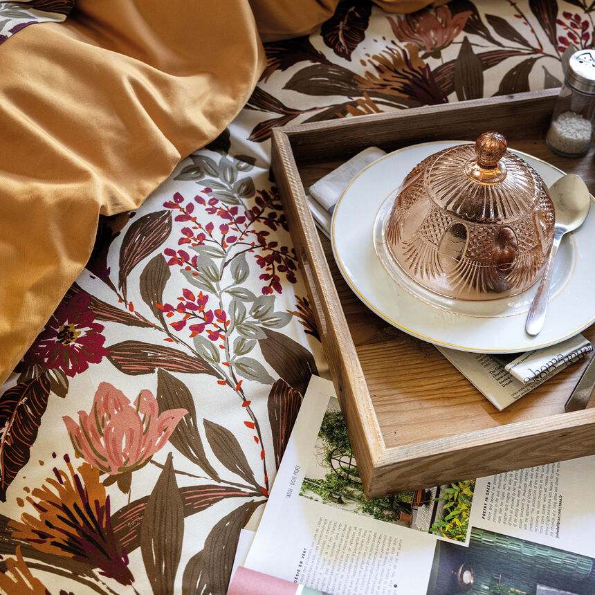 Copripiumini Panache de fleurs  Miel 135X200 100% cotone, , hi-res image number 4