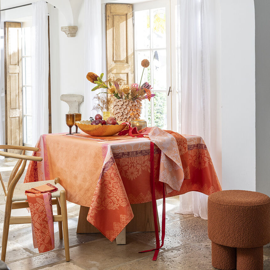Tovaglia antimacchia Mumbai Enduit Marigold 175x175 100% cotone, , hi-res image number 0