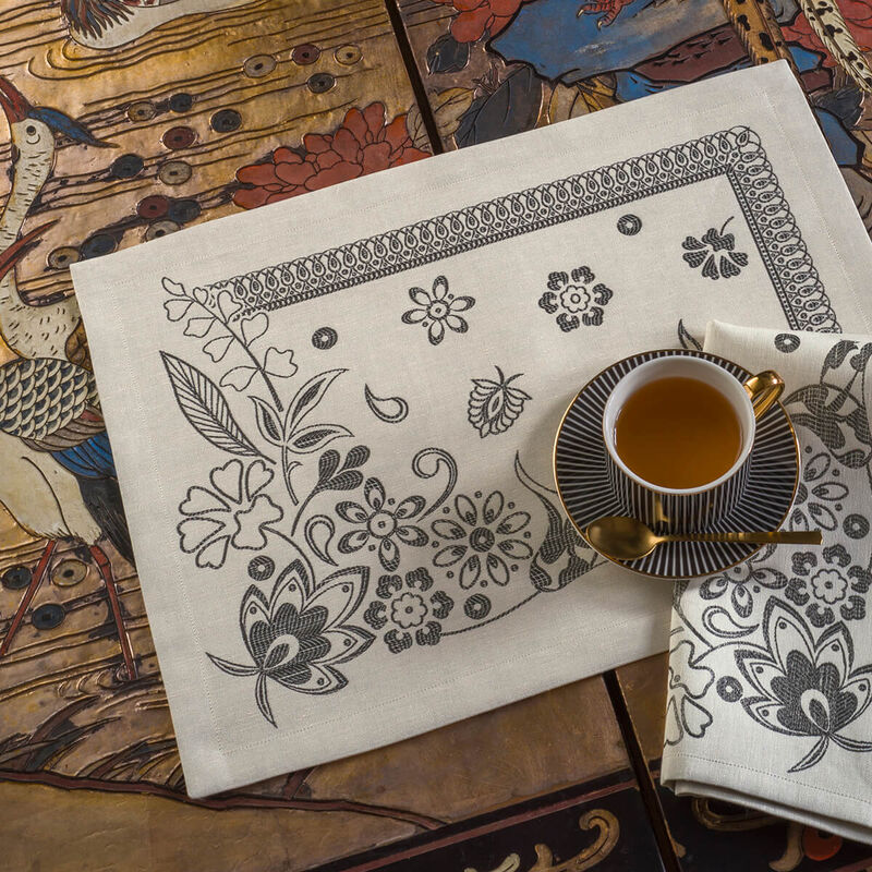 Set americano Haute Couture Caviar 50x36 47% lino/ 43% cottone/ 10% poliestere, , hi-res image number 0