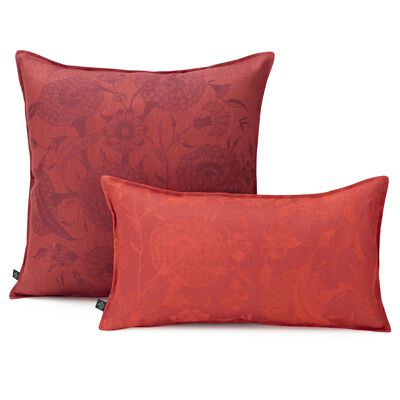Fodera cuscino Ottomane Pivoine Burgundy 50x30 100% lino