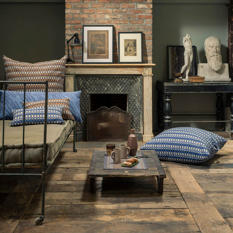 Pouf Origin Rythme Denim 80x80 100% cotone, , hi-res image number 0