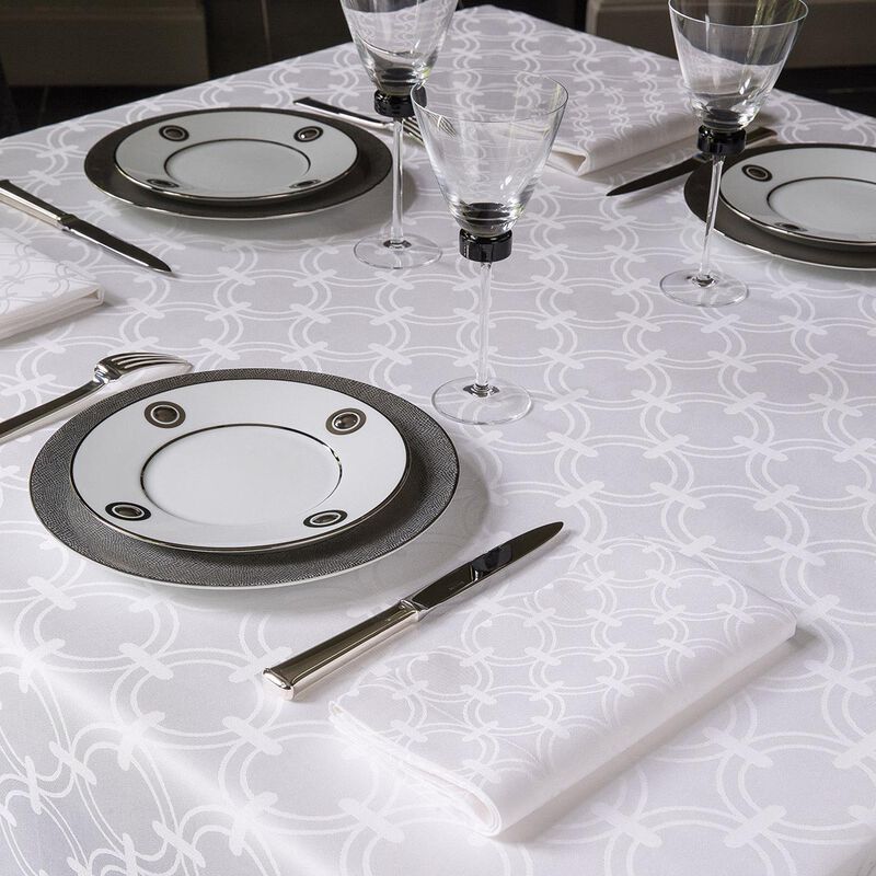 Tovaglia Anneaux Blanc 170x170 100% cotone, , hi-res