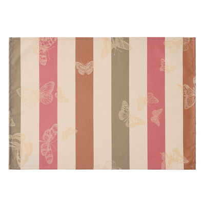 Tovaglietta spalmata Bal des papillons Rivestito P&ecirc;che 50x36 100% cotone