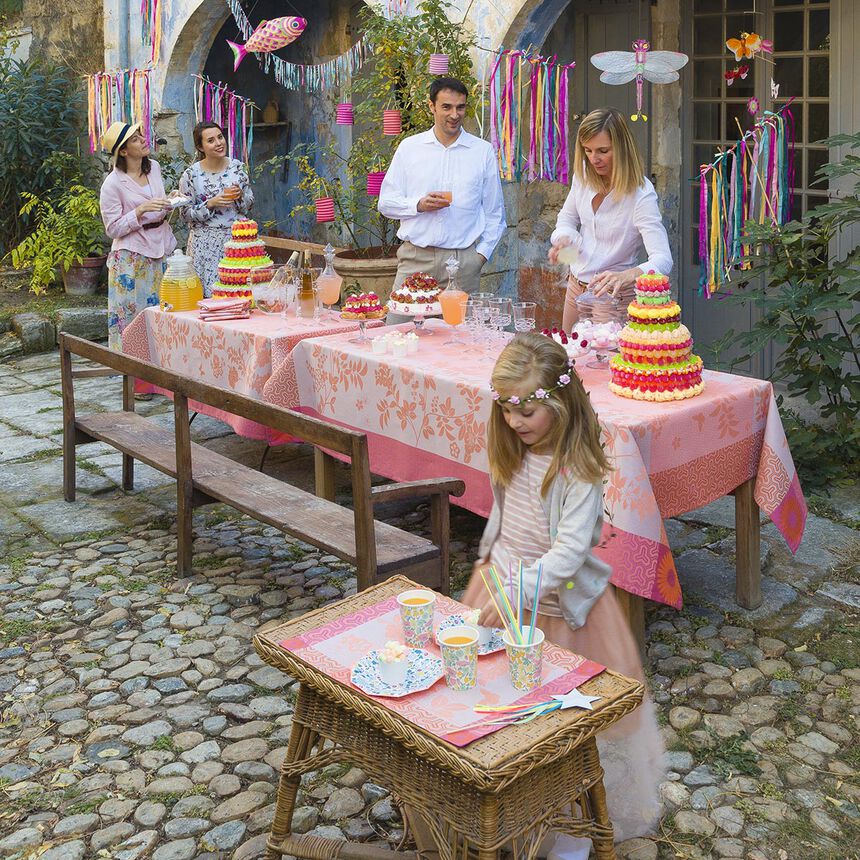 Tovaglia Asia mood Rose th&eacute; 175x175 100% cotone, , hi-res image number 0