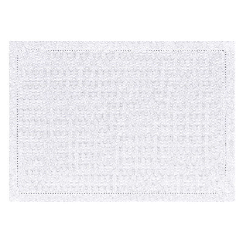 Set americano Portofino Géo Bianco 50x36 100% lino, , hi-res