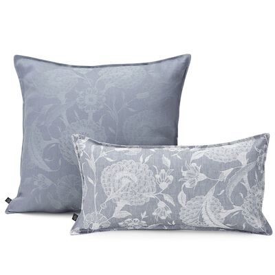 Fodera cuscino Ottomane Pivoine Ardoise 50x50 100% lino