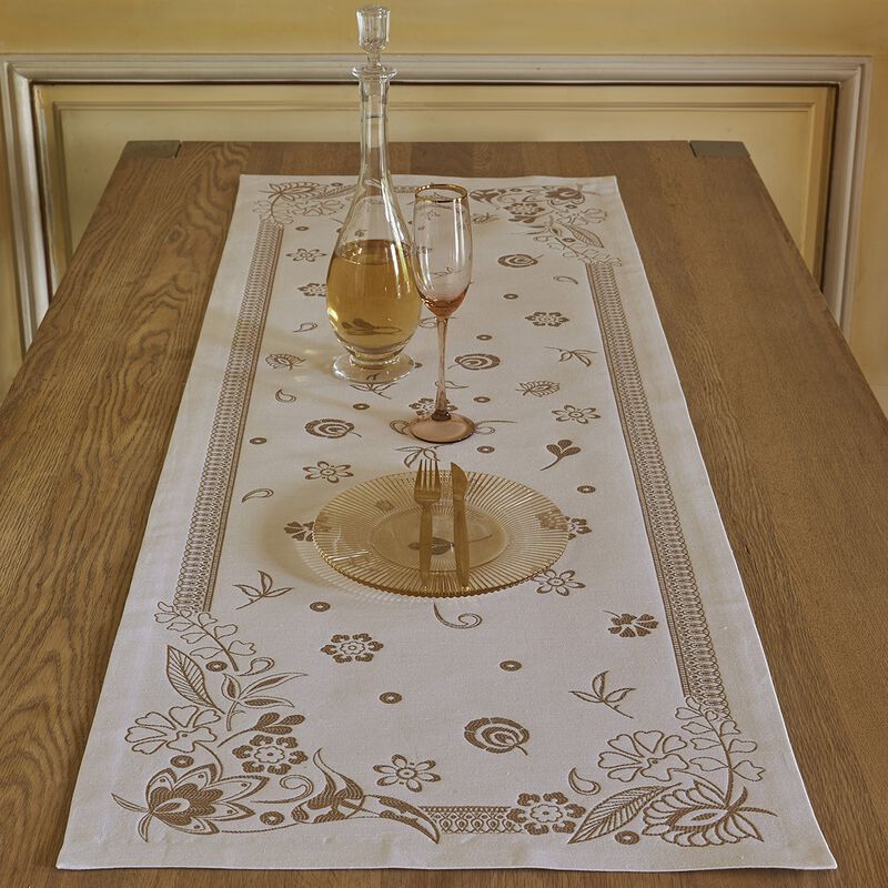 Striscia da tavola Haute Couture Gold 50x150 47% lino/ 43% cottone/ 10% poliestere, , hi-res image number 0