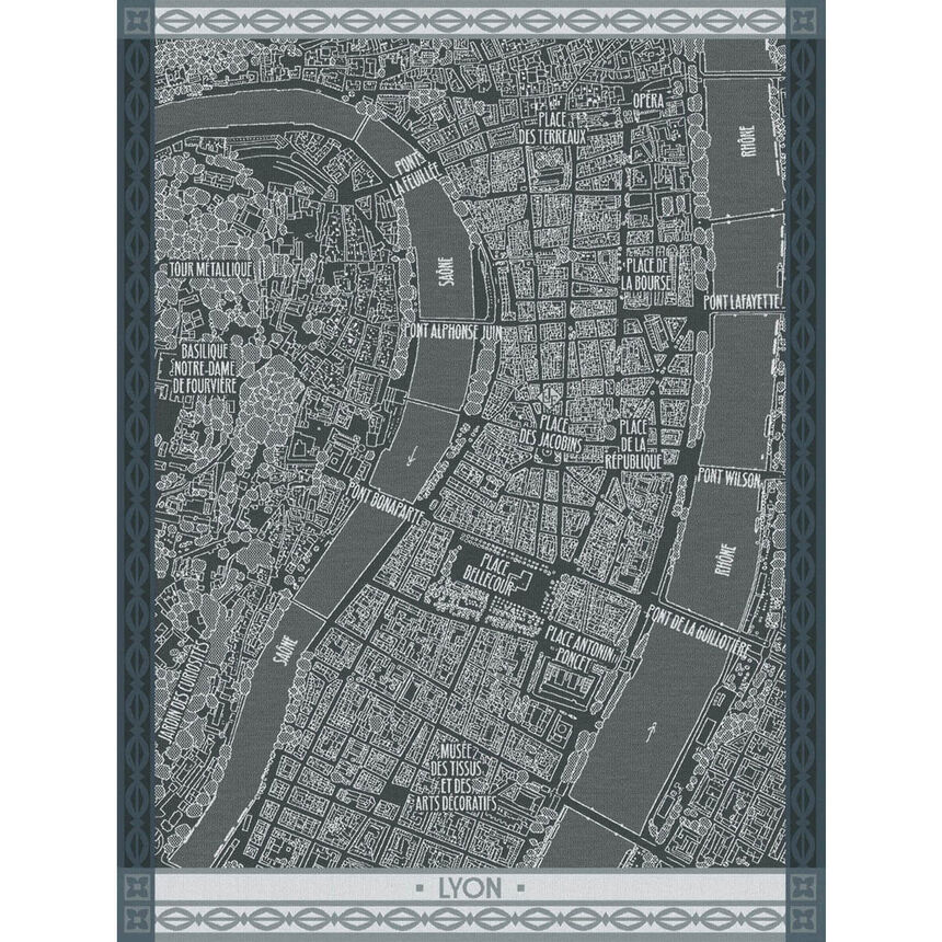Strofinaccio A vol d'oiseau Lyon Zinc 60x80 100% cotone, , hi-res image number 0