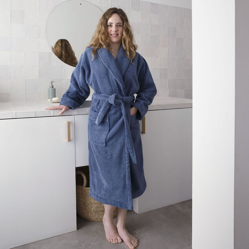 Accappatoio Caresse Bleu orient Small 100% cotone, , hi-res image number 0