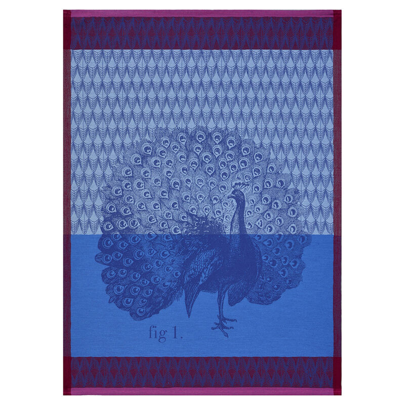 Strofinaccio Planche animalière Paon Azur 60x80 100% cotone, , hi-res image number 0
