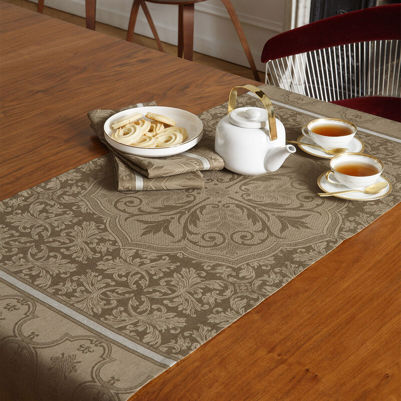 Striscia da tavola Armoiries Grege 50x150 100% lino, , hi-res image number 0