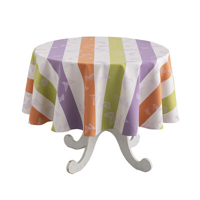 Tovaglia antimacchia Bal des papillons Rivestito Lilas 175x175 100% cotone