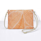 Sacchetto Palme Orange 20x15 100% cotone, rivestimento acrilico. Rivestimento : Pelle di vacchetta, , hi-res image number 0
