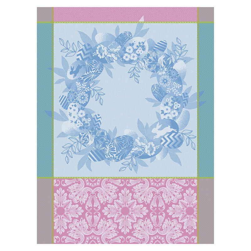 Strofinaccio Couronne de Pâques Myosotis 60x80 100% cotone, , hi-res image number 0