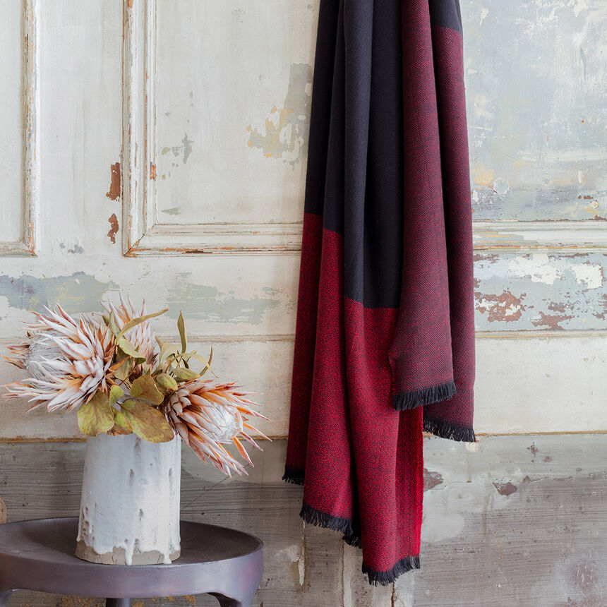 Plaid Duo Prune 150x200 100% lana, , hi-res image number 1