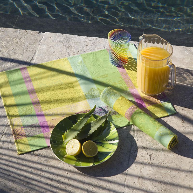 Set americano antimacchia Marie Galante Citron 52x38 100% cotone, , hi-res image number 0