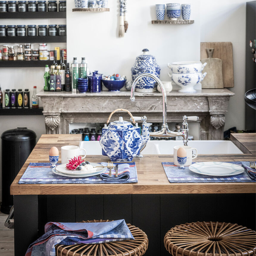 Tovaglietta antimacchia Gipsy Azur 50x36 100% cotone, , hi-res image number 0