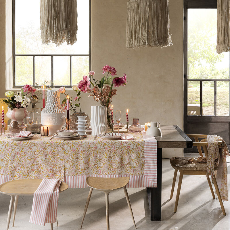 Tovaglia Bohème Beige 150x150 50% cotone - 50% lino, , hi-res