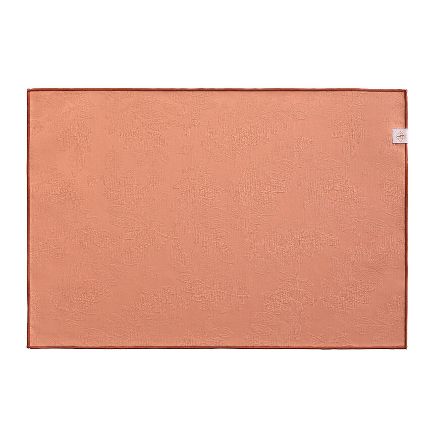 Tovaglietta spalmato Vegetal mood avec surjet bourdon Papaye 46x32 100% cotone, , hi-res image number 0