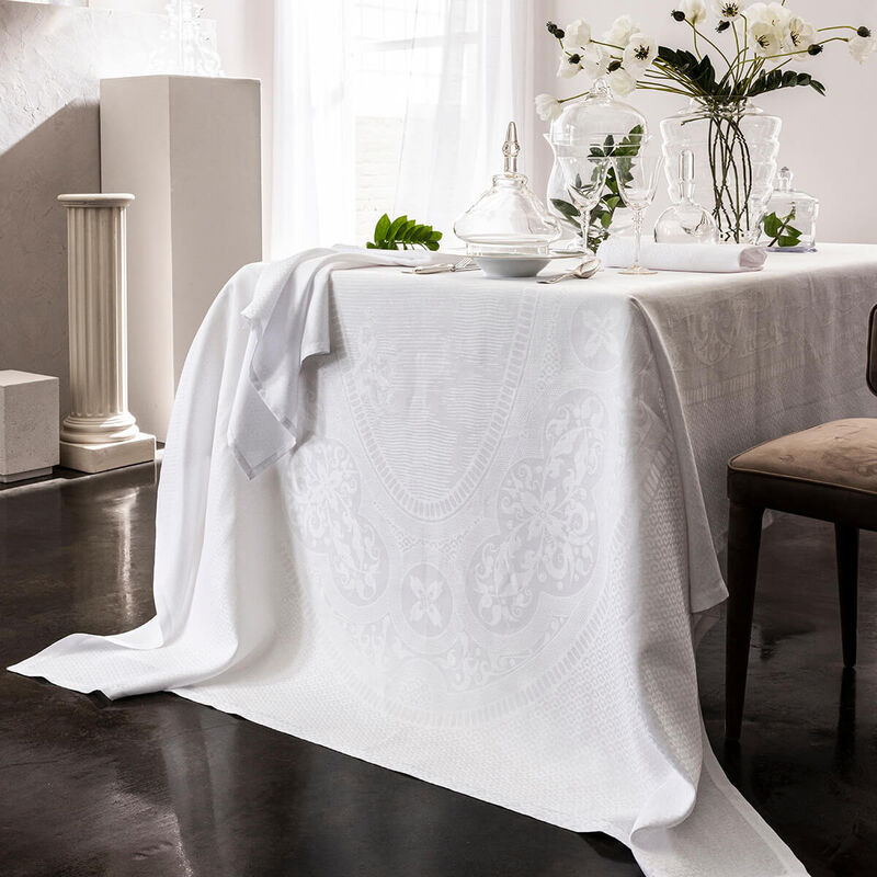 Tovaglia Évasion Céleste Blanc Pur 175x175 100% lino, , hi-res