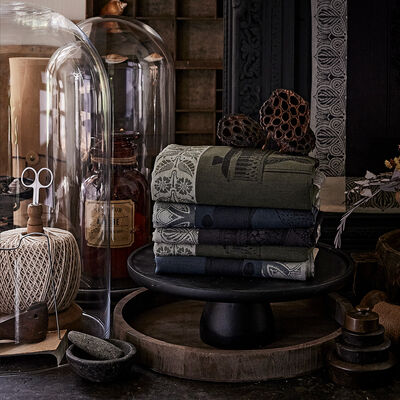 Strofinaccio Curiosit&eacute;s Min&eacute;rales Charbon 60x80 100% cotone