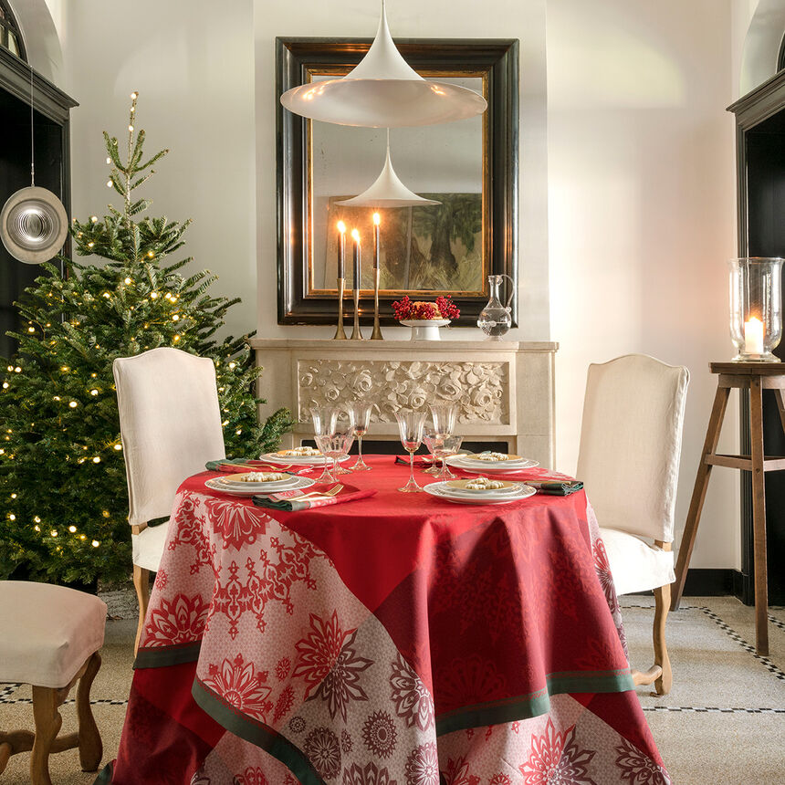 Tovaglia Lumi&egrave;res d'&eacute;toiles  Rubis 175x175 100% cotone, , hi-res image number 0